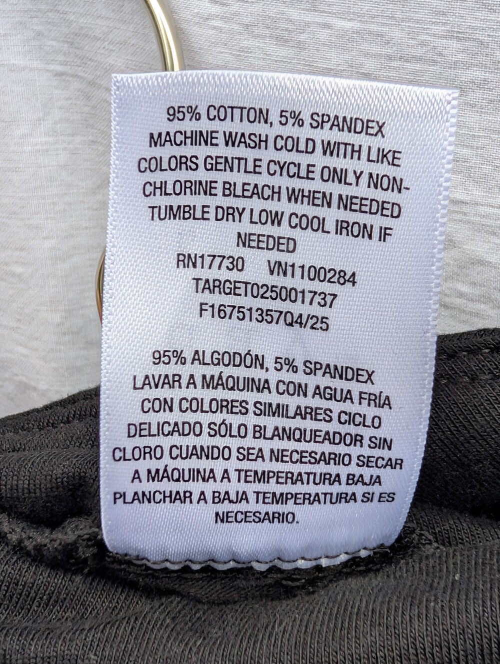 A New Day Crop Leggings Black Cotton Sz L (M) - Picture 3 of 4